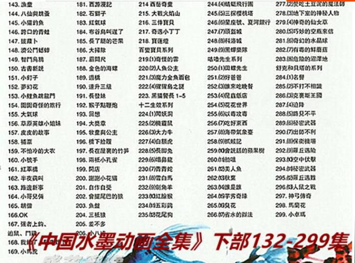 中國水墨動畫全集 上中下3盒裝 15碟 DVD9 國語發音